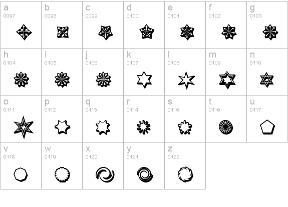 Asterisp Iota lowercase a-z preview