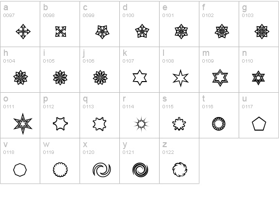 Asterisp Zeta lowercase a-z preview
