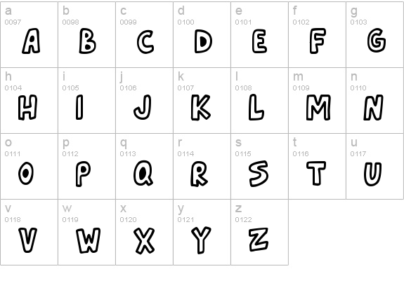 Asteroid 7337
 lowercase a-z preview