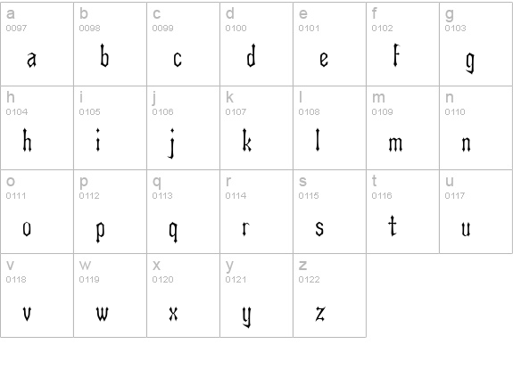 Asterx Regular lowercase a-z preview