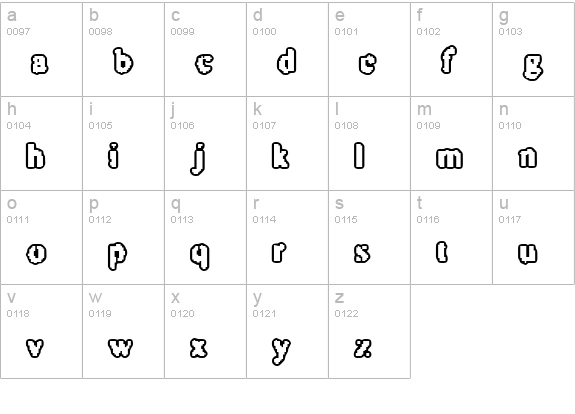 Astro Creep 2 lowercase a-z preview