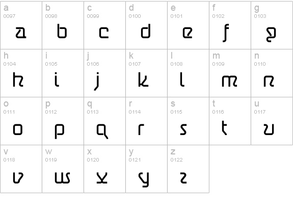 AstroLight lowercase a-z preview