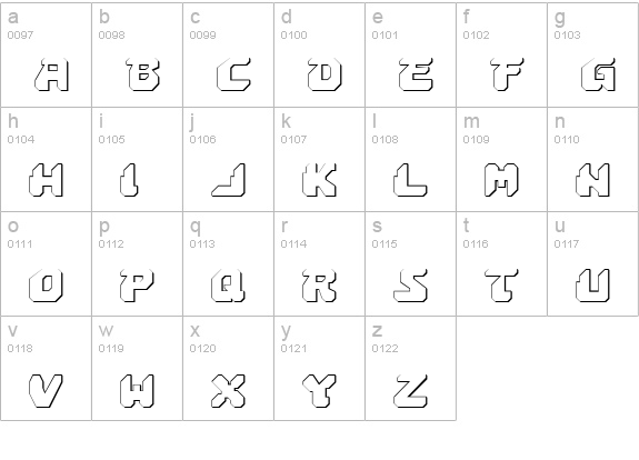 Astropolis 3D lowercase a-z preview