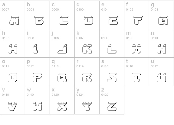 Astropolis Laser 3D lowercase a-z preview