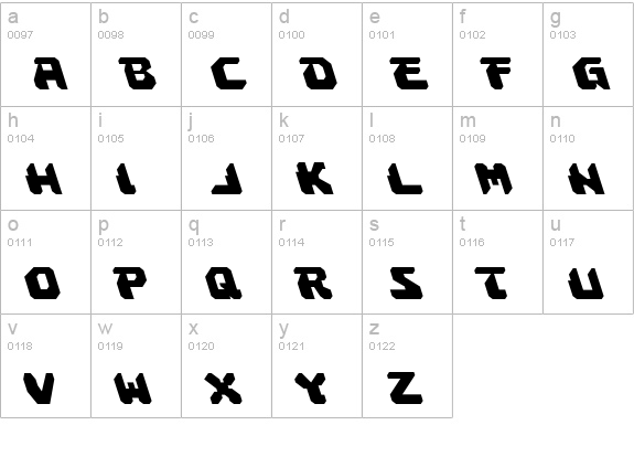Astropolis Leftalic lowercase a-z preview