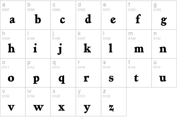 AT Hadriano Std Cond Extra Bold lowercase a-z preview