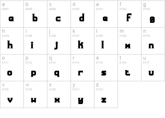 Ataxia (BRK) lowercase a-z preview