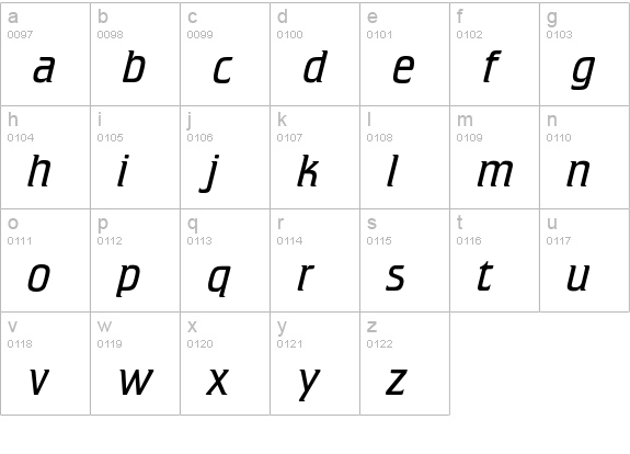 ATCrillee-LightItalic lowercase a-z preview