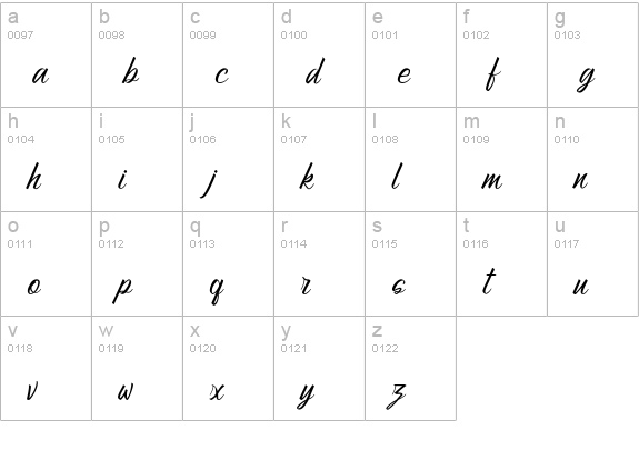 AthumThin lowercase a-z preview