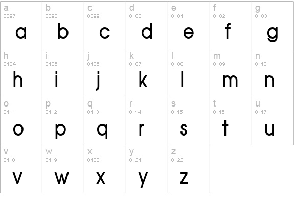Atilla Condensed Bold lowercase a-z preview