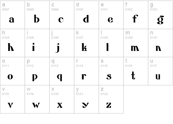 Atkinson Eccentric lowercase a-z preview