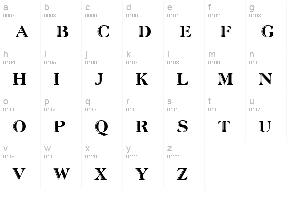 Atlantic Inline-Normal lowercase a-z preview