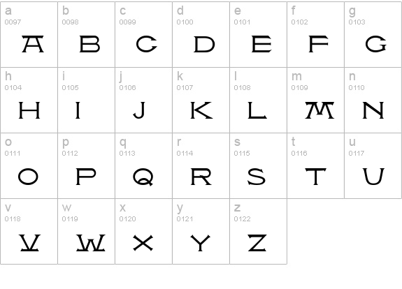 Atlantis MF lowercase a-z preview