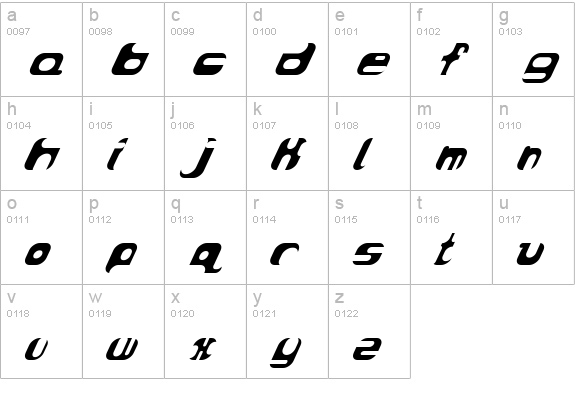 AtomBomb Speedster lowercase a-z preview