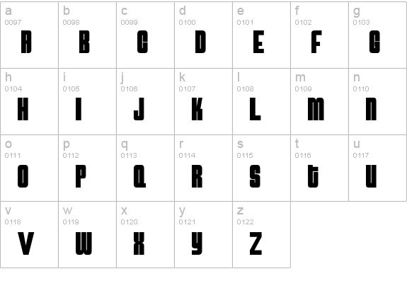 AtomicBomb lowercase a-z preview
