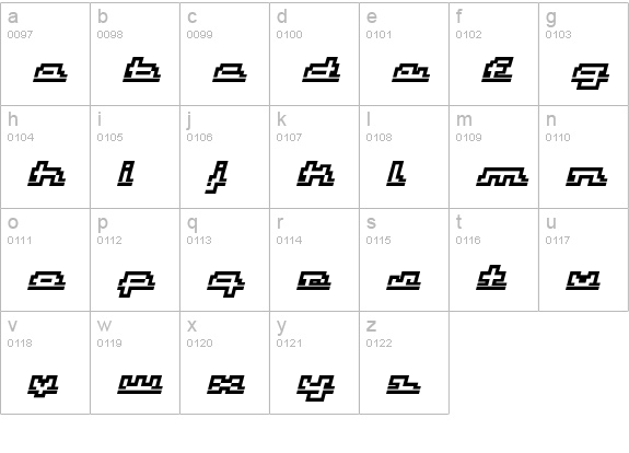 AtomiOutScrIta lowercase a-z preview