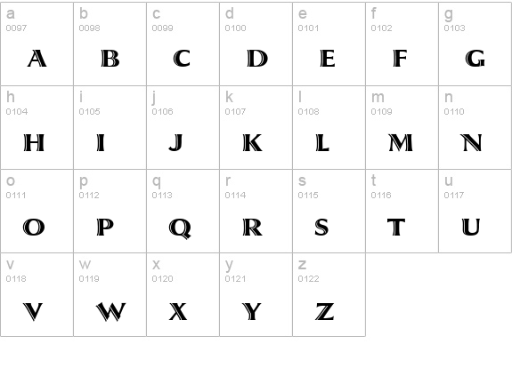 AtraxDReg lowercase a-z preview