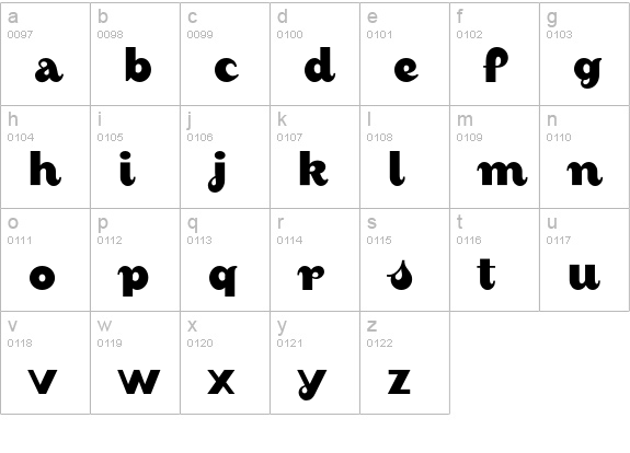 August-Bold lowercase a-z preview