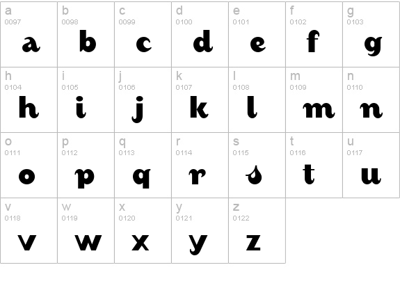 August-BoldAlternate lowercase a-z preview