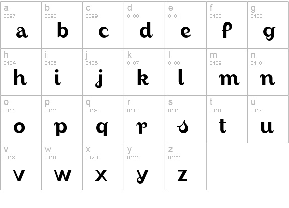 August-Regular lowercase a-z preview