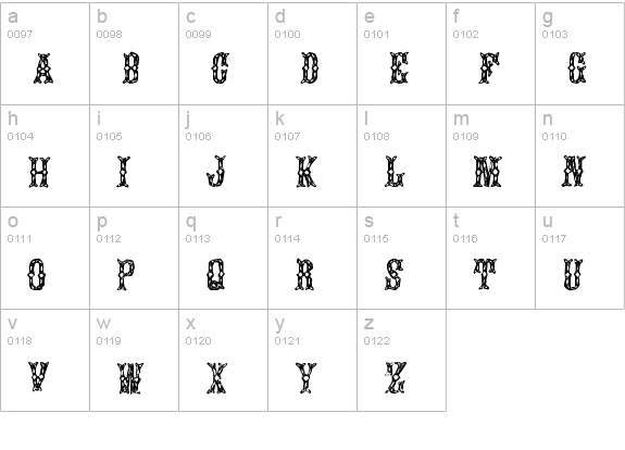 Augustine lowercase a-z preview