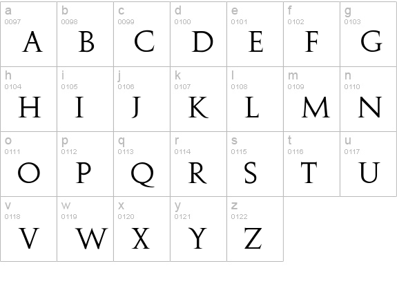 Augustus lowercase a-z preview