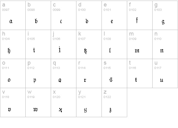AuldMagick lowercase a-z preview