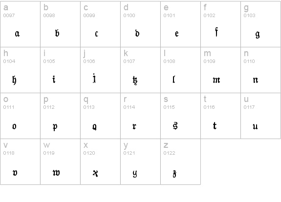AuldMagick Bold lowercase a-z preview