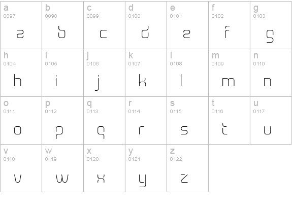 Aunchanted Xspace Thin lowercase a-z preview