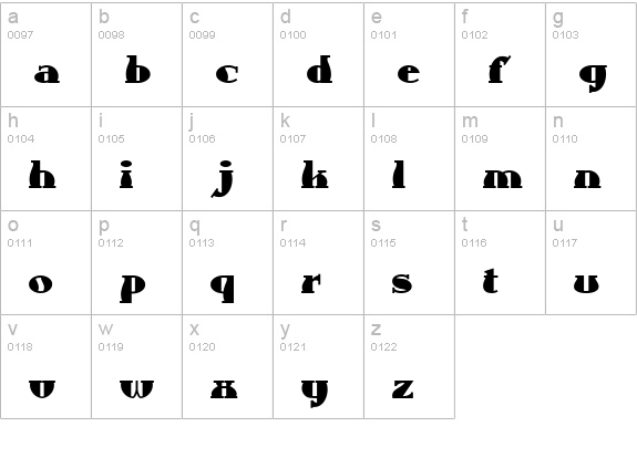 Aunt Bertha NF lowercase a-z preview