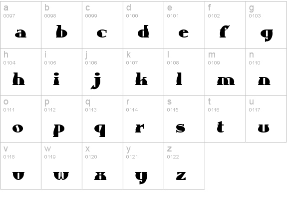 AuntBertha lowercase a-z preview