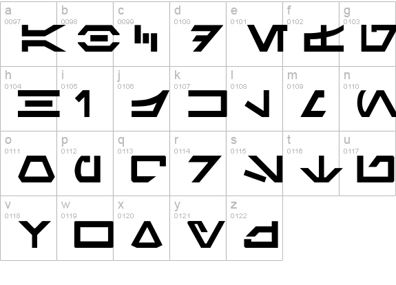 Aurek-Besh lowercase a-z preview