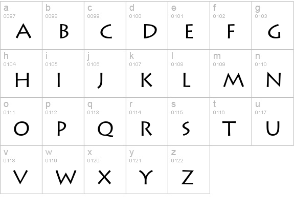 Austere SSi lowercase a-z preview