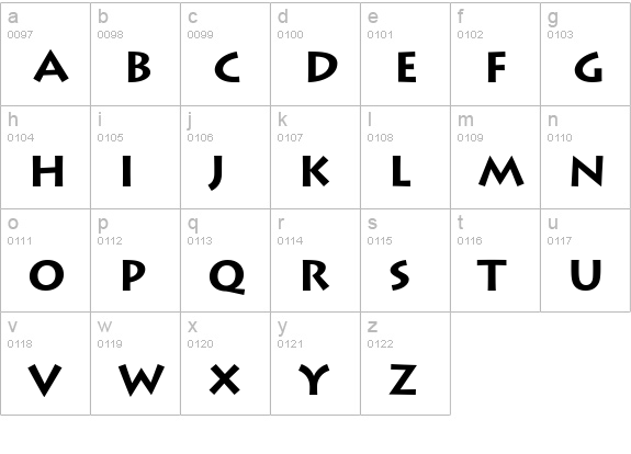 Austere SSi Bold lowercase a-z preview
