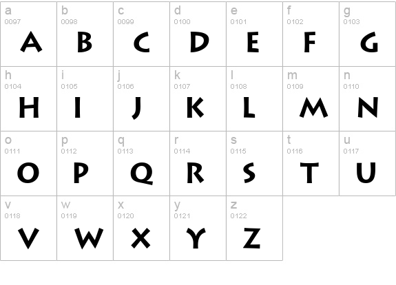 AustereCapsSSK Bold lowercase a-z preview