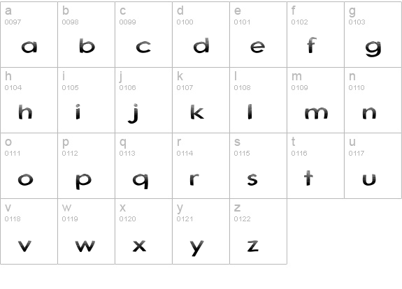 Australian Sunrise lowercase a-z preview