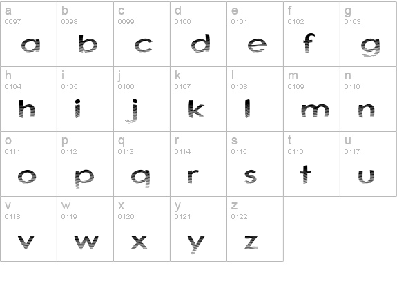 Australian Sunset lowercase a-z preview