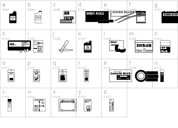 Auto Store JL lowercase a-z preview