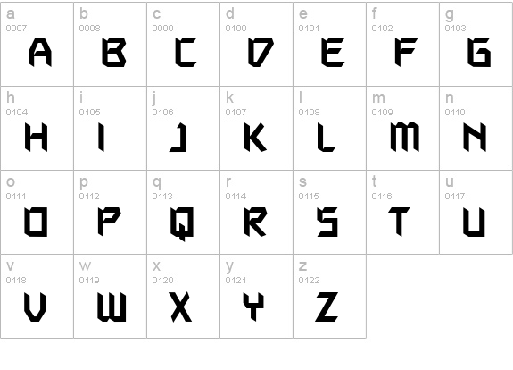 Autodestruct BB lowercase a-z preview