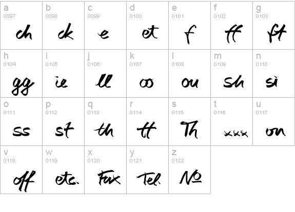 AutographScriptEF-BoldExtras lowercase a-z preview