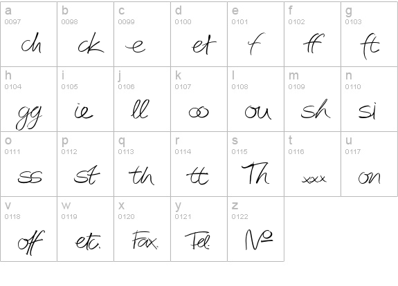 AutographScriptEF-LightExtras lowercase a-z preview