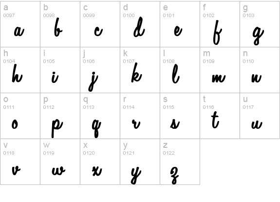 Automobile lowercase a-z preview