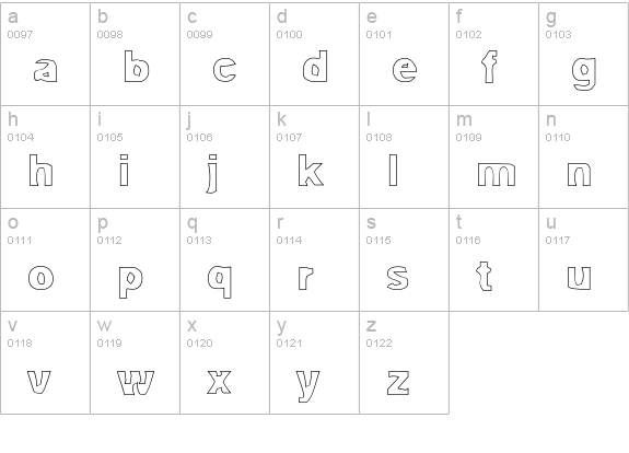 Autotrace-Outline lowercase a-z preview
