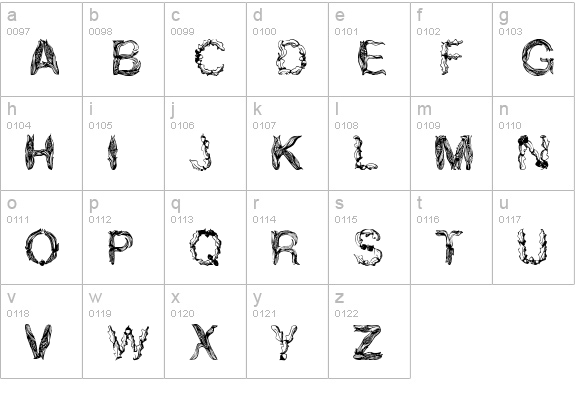 Autumn Gifts lowercase a-z preview