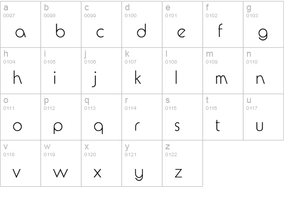 Avalon-Light lowercase a-z preview