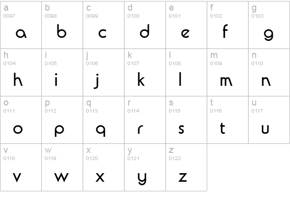 AvalonURWTMed lowercase a-z preview