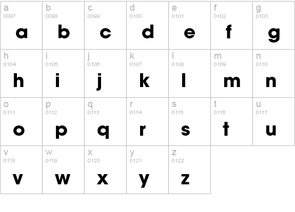AvantGardEF-Bold lowercase a-z preview