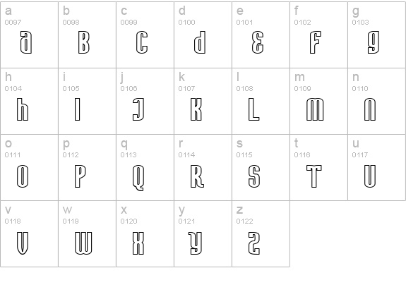Avatar Outline lowercase a-z preview