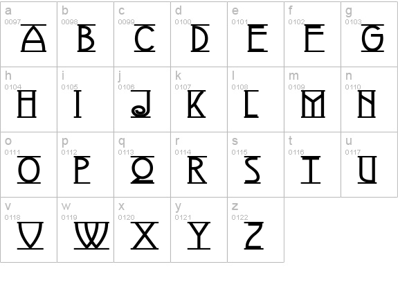 Avignon lowercase a-z preview