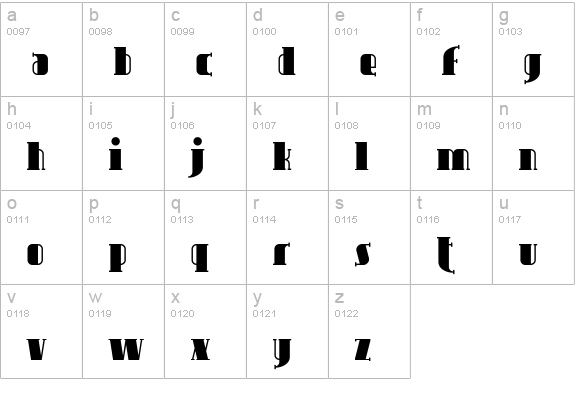 Avondale lowercase a-z preview